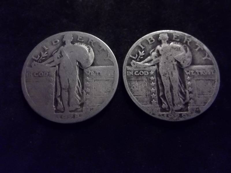 1928, 1929  Standing Liberty Quarters Strong Dates