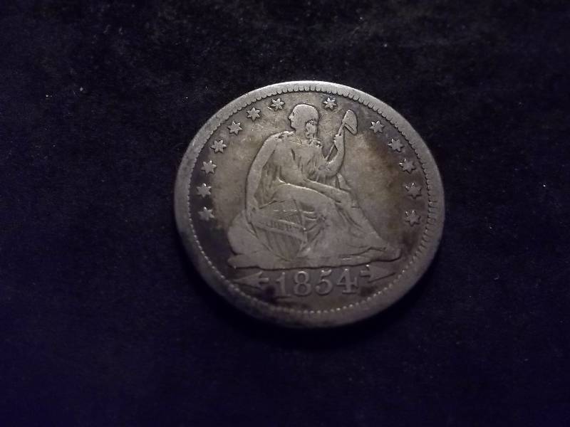 1854  Seated Liberty Quarter With Arrows