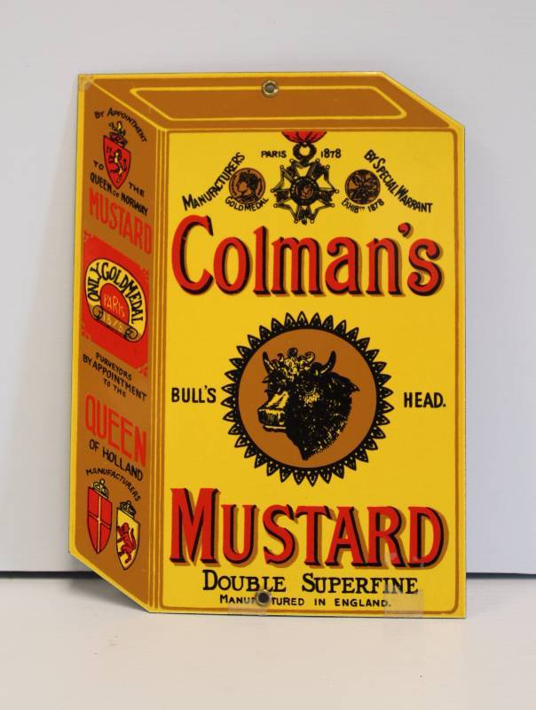 lot 25 image: Colmans Mustard, Bulls Head Super Fine, Porcelain Sign