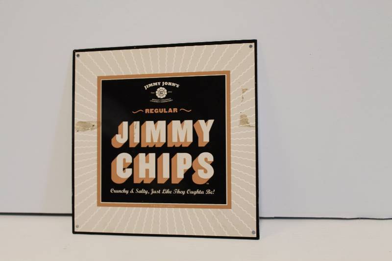 lot 30 image: Jimmy Johns CHIPS Porcelain Sign