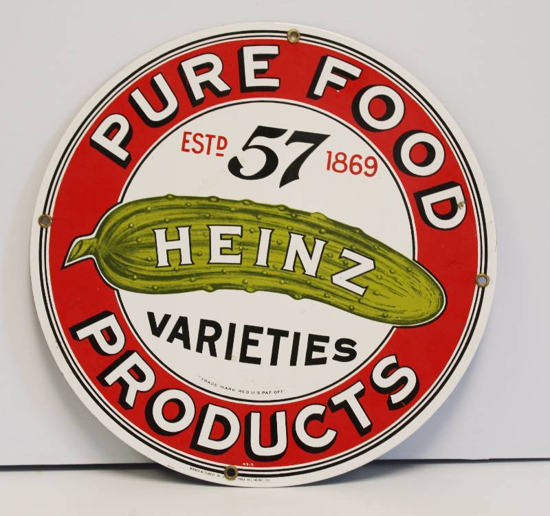 lot 34 image: Heinz Pure Food Porcelain Sign