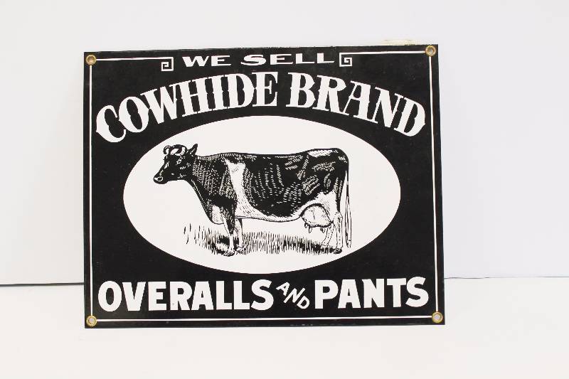 lot 36 image: Cowhide Brand Porcelain Sign