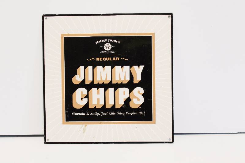 lot 37 image: Jimmy Johns CHIPS Porcelain Sign