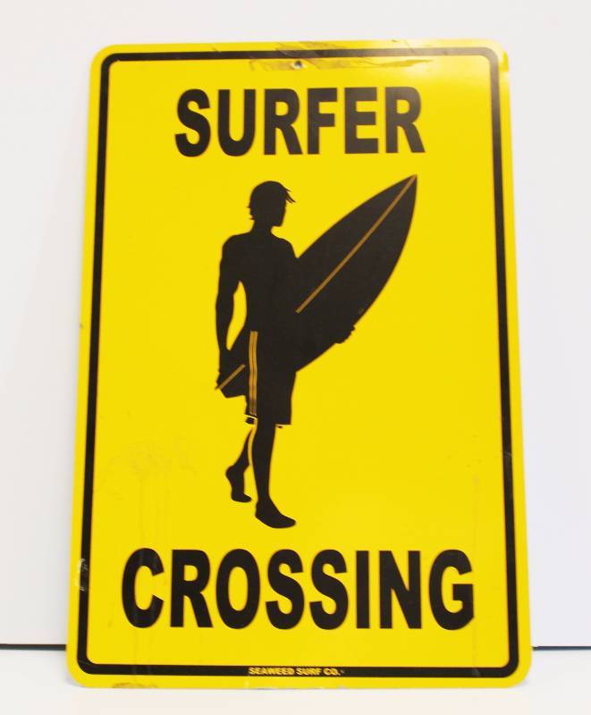 lot 40 image: Surfer Crossing Porcelain Sign