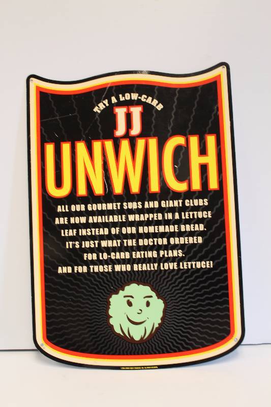 lot 42 image: Jimmy Johns Unwich Porcelain Sign