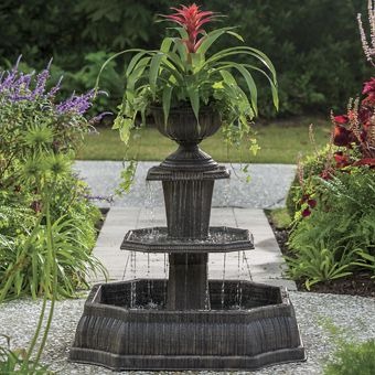 lot 21 image: Caserta 3-Tier FountainPlanter ope...