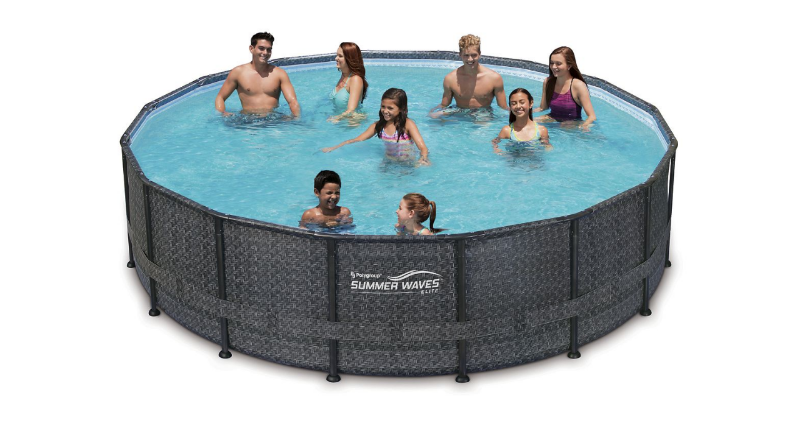 lot 139 image: Wicker Pattern Metal Frame Pools by...