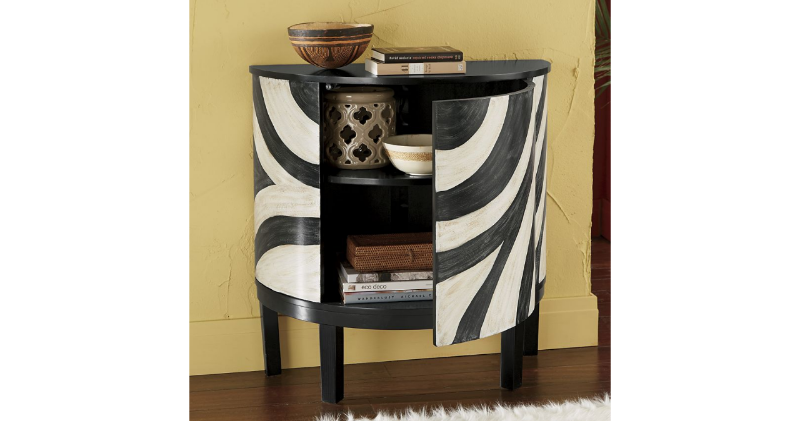 lot 161 image: Zebra Print Cabinet open box Retail...