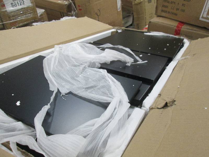 lot 117 image: Black 2 Door TV Stand in Black (sho...