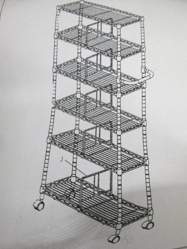 lot 148 image: Rolling Metal Shelving Unit open bo...