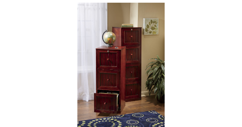 lot 8 image: 4-Drawer Locking File Cabinet open ...