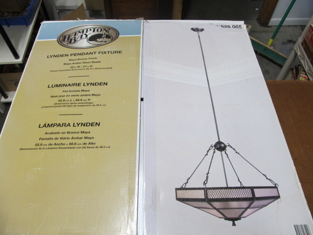 lot 33 image: NEW IN BOX Hampton Bay Pendant Light Fixture
