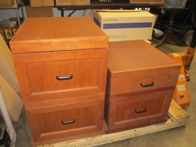 lot 61 image: 2 NICE Solid Wood File Cabinets