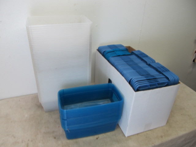 lot 107 image: Lot of 65 Sterilite 6 Qt Bins wLids