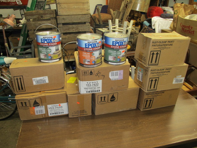 lot 143 image: 25 Gallons of NEW Unopened Paint Primer etc.