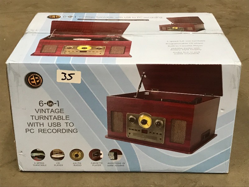 New 6-In-1 Vintage Turntable With U...