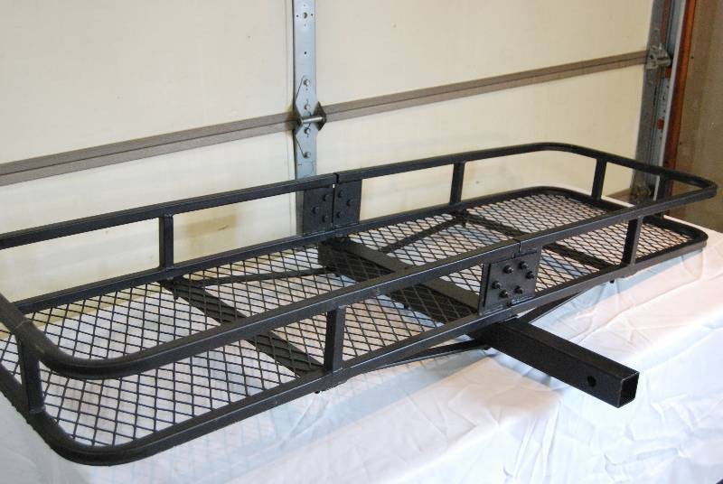 Reciever Hitch Cargo Carrier, fits standard 2 reciever hitch, raised side rails, 500 lb capacity,  53 x 19 x 4.5, inspected, new.