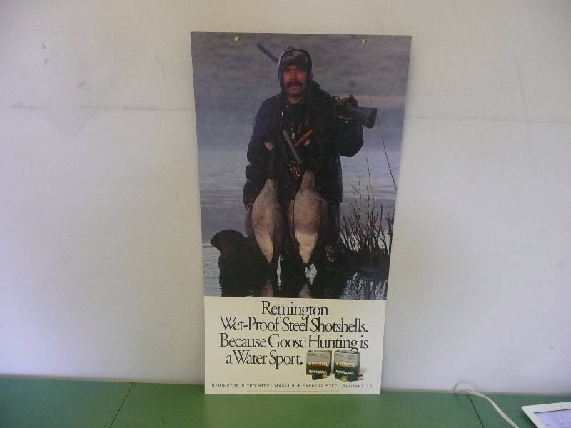 lot 8 image: Vintage Remington Double Sided Advertising Sign - New Old Stock - Approx 16wide 30high