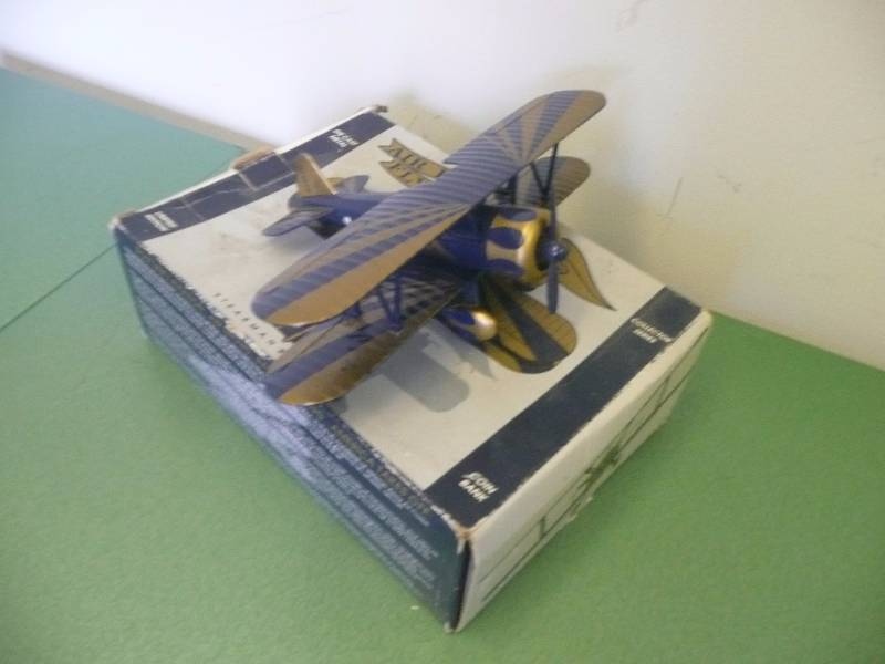 lot 23 image: Air Eastwood Flying Circus - STEARMAN BI-PLANE - DIE CAST - LIMITED EDITION COIN BANK - SPEC CAST 1992 - SEE PICTURES