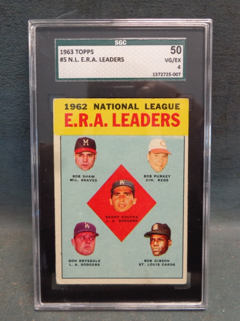 lot 36 image: Graded 1962 National League ERA Leaders Card