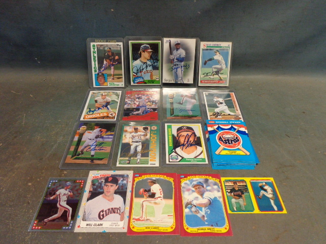lot 41 image: Autographed Baseball cards and Fleer Stickers