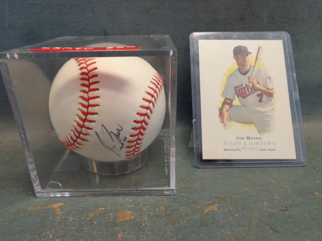 lot 61 image: Signed Joe Mauer Baseball with Card