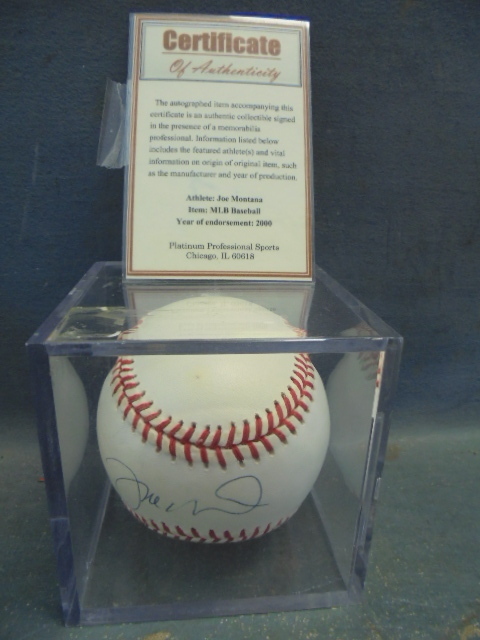 lot 10 image: Joe Montana Signed Baseball