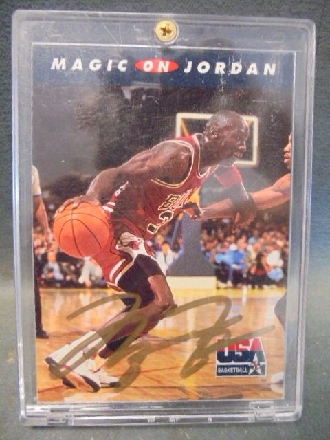 lot 15 image: Autographed Magic on Jordan Card