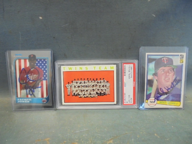 lot 21 image: Signed and Graded Twins Cards
