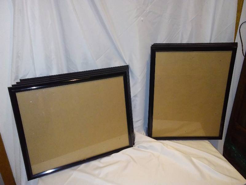 lot 85 image: 19 in. x 15 in. Picture Frames, New, Plastic Frame, Glass Front (8)