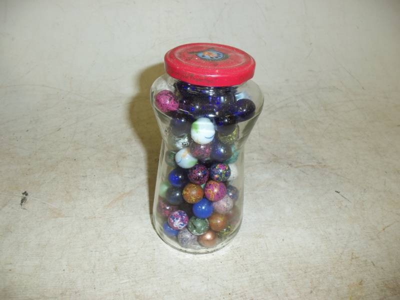 lot 17 image: Vintage Marbles in Jar
