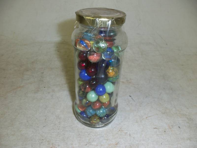 lot 18 image: Vintage Marbles in Jar