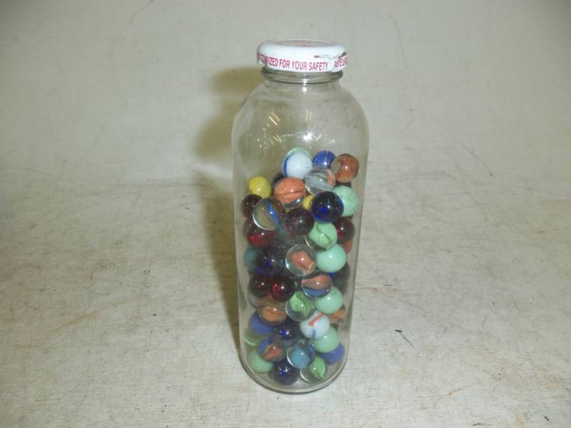 lot 19 image: Vintage Marbles in Jar