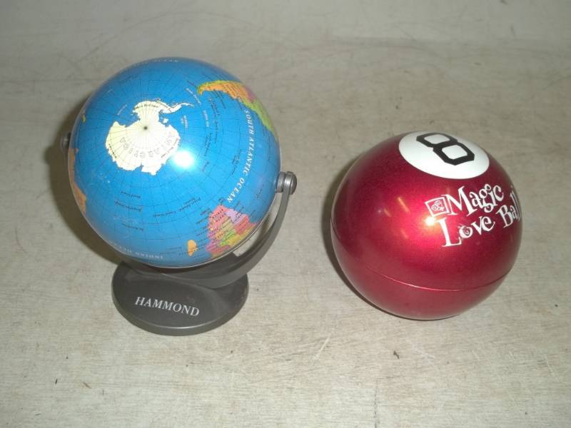 lot 237 image: Mini Globe and Magic 8 Ball