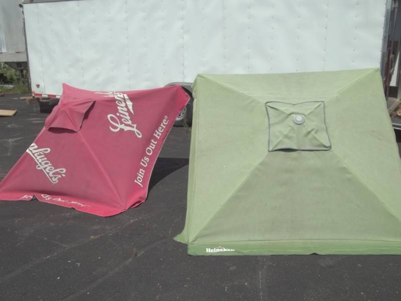 lot 312 image: 2 Beer Patio Umbrellas