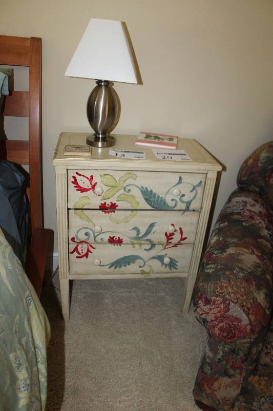 lot 13 image: 3-Drawer Side Table