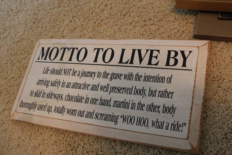 lot 98 image: Motto To Live By Wall Art