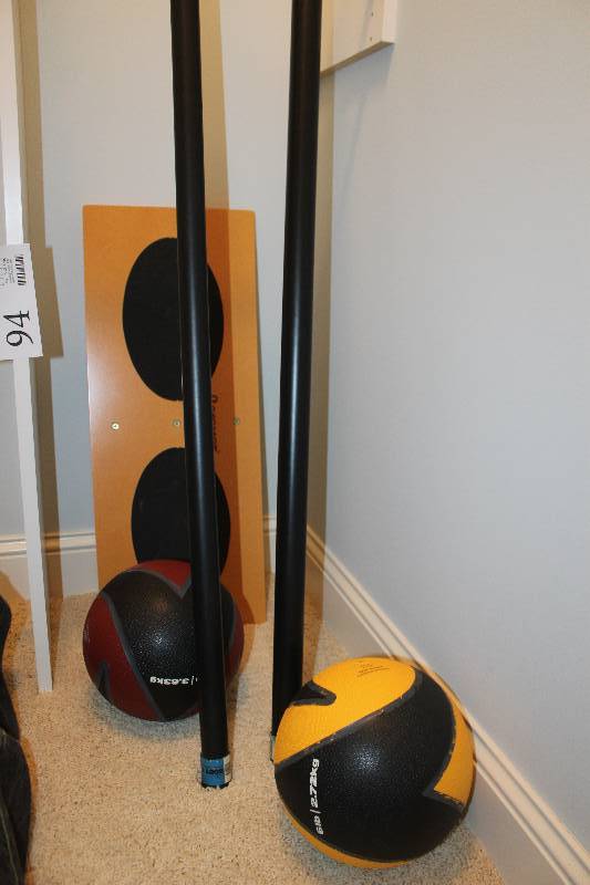 lot 94 image: Exercise Equipment - Exercise Balls, Bars