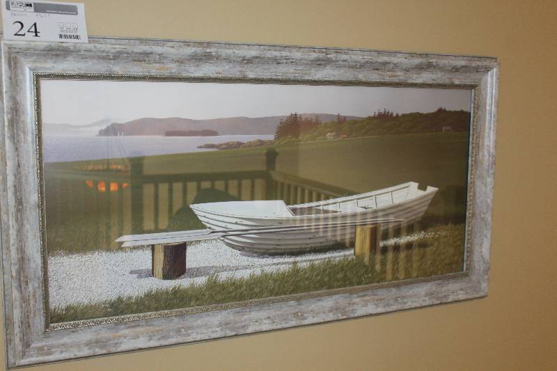 lot 24 image: Dock by Keith Hiscock Signed Framed Wall Art