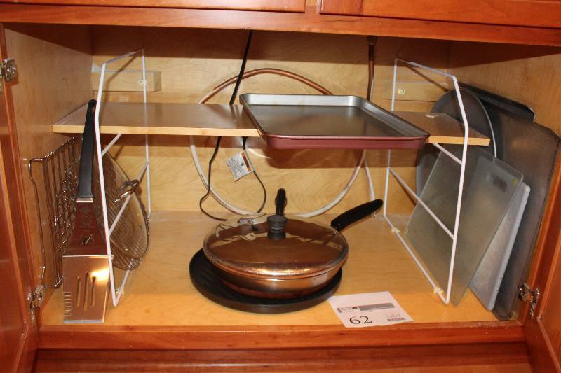 lot 62 image: Cutting Boards, Baking Sheets, Skillets