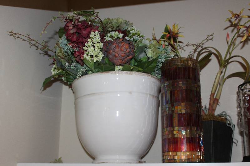 lot 66 image: 2-Fake Plant, Vase