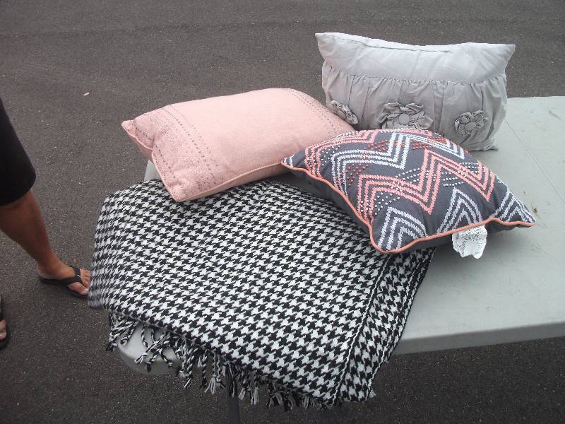 lot 28 image: Throw Blanket & 4-Throw Pillows