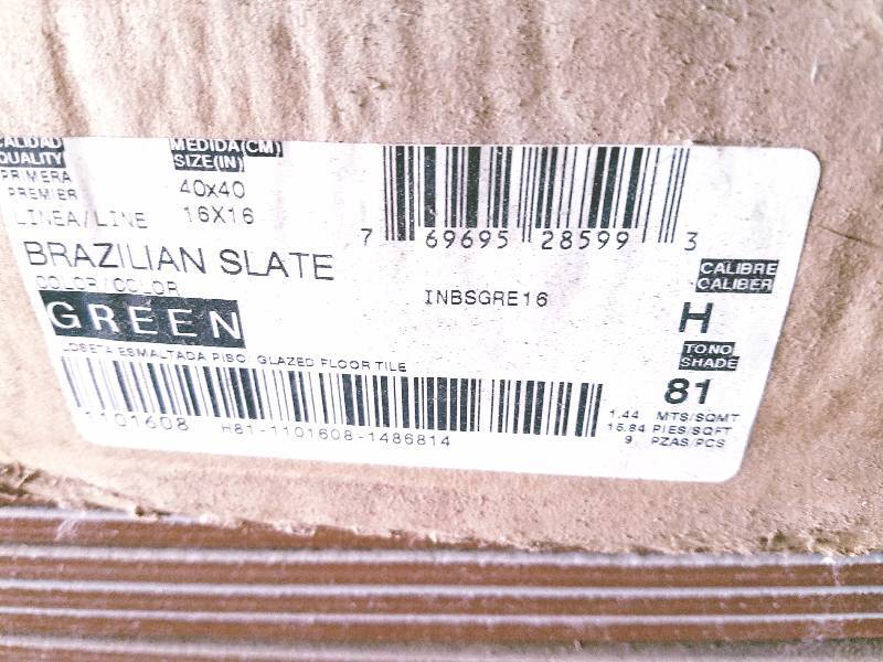 lot 94 image: Interceramic Brazilian Slate Tile (30) Boxes....Green