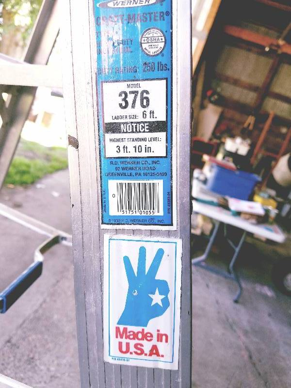 lot 49 image: Werner Aluminum Ladder 6Ft.