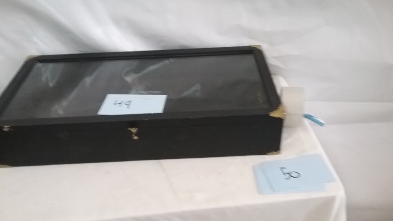 Vintage Display Case  Black with top glass