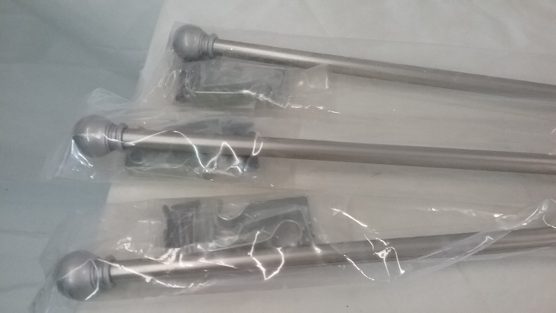 3x Silver Curtain Rods