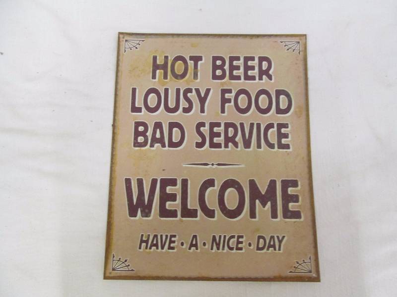 lot 21 image: metal sign