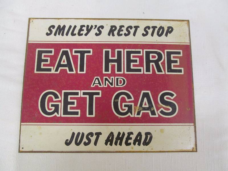 lot 22 image: metal sign