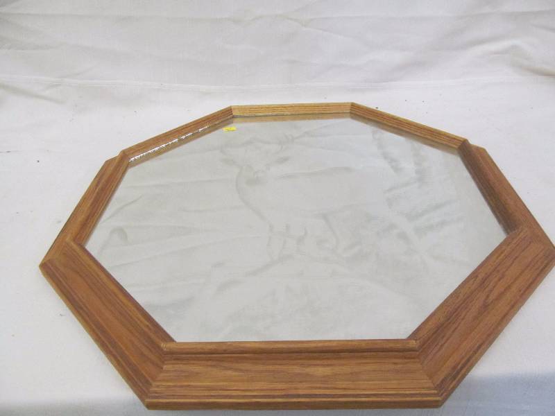 lot 54 image: mirror with deer etching
