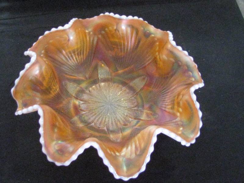 lot 38 image: Carnival Glass Fluted Bowl
